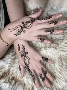 3 瓶果汁纹身墨水黑色果汁身体彩绘皮肤绘画持续 7-10 天，兼容纹身模板，适合男性和女性，半永久防水假纹身墨水 - 黑色 - 查看 3