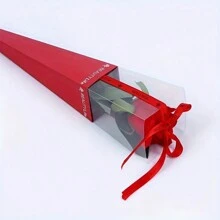 10 件情人节 PVC 折叠花束包装盒、鲜花礼盒、DIY 花卉工艺材料、玫瑰单茎盒、小型商务用品、独特礼品、精美物品、花卉装饰配件、母亲节单茎盒 - 彩色 - 查看 14
