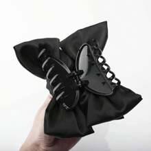 Große schwarze Schmetterling Haar Klammer, hochwertige Dutt Haar Klammer Haarschmuck, vielseitig & elegant, Schleifengröße ca. 11 cm, Klammergröße ca. 6,5 cm