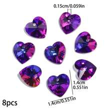 8pcs 14mm Heart Shape Austrian Crystal Pendants Multicolor Faceted Gorgeous Crystal Charms For Jewelry Making DIY Elegant Necklace Earrings Accessories For Women Gifts - Heart - View 17