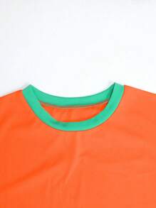 Summer New S391154 Multi-Color Casual Set For Women, European & American Fashion, Loose Fit Concealing Two Pieces Shorts & Short Sleeve Top - Orange - View 3