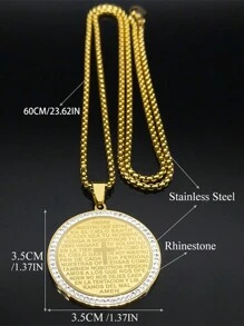 主祷文上帝十字架圣经西班牙语经文项链男女不锈钢耶稣链 - 項鍊 - 查看 10