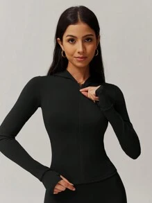 MASKERT Îmbrăcăminte exterioară pentru femei de primăvară și vară, jachetă sport, jachetă de yoga, jachetă de alergare, jachetă cu fermoar, jachetă casual, confortabilă pentru sport, prietenoasă cu pielea, respirabilă