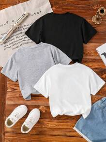 3件套青少年男童风景印花短袖休闲T恤 - 彩色 - 查看 2