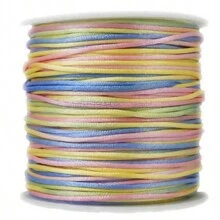 Silk Thread Satin Cord 1mm - 5 Meters Various Colors - Multicolor 1170 - View 2