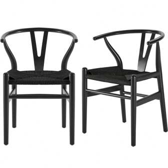 2 Packs Of Solid Wooden Dining Wishbone Chairs Limited Offer