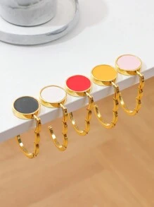 1 pieza Colgador de bolso de moda, perchero plegable, soporte portátil para llaves, gancho de escritorio, colgador de viaje y almacenamiento al aire libre de metal para ropa