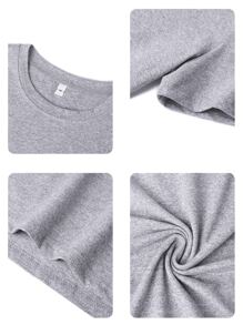 Bộ 3 áo thun nữ tay ngắn cổ tròn mùa hè, kiểu dáng thời trang, màu trơn, phù hợp mặc hàng ngày. Áo trắng, áo đen, áo hồng. - Nhiều màu - Xem 8