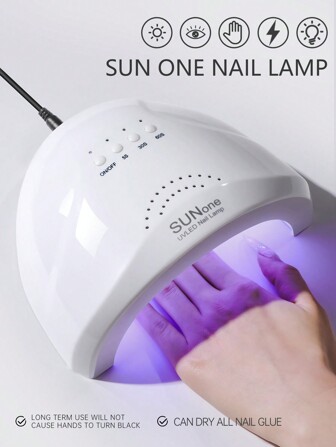 1PC White [USB Plug] Nail Lamp Nail Dryer, Nail Phototherapy Machine Dual Light Source UV Nail Lamp, For Women And Girls Nail Art DIY Use