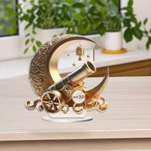 1 pièce Ornement de bureau acrylique 2D croissant et canon, convient pour la décoration de la maison, de la chambre, du bureau, du restaurant, du café et d'autres scénarios en tant que décoration artistique de bureau. Cadeau d'anniversaire idéal pour la famille et les amis