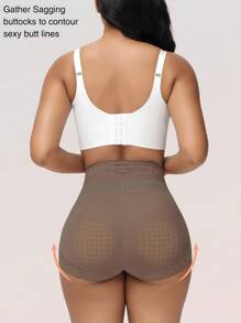 1pc Women's Tummy Control & Butt Lifting Shapewear Shorts, With Anti-Slip Silicone Design, Suitable For Daily Wear And Various Occasions - Purple - View 4