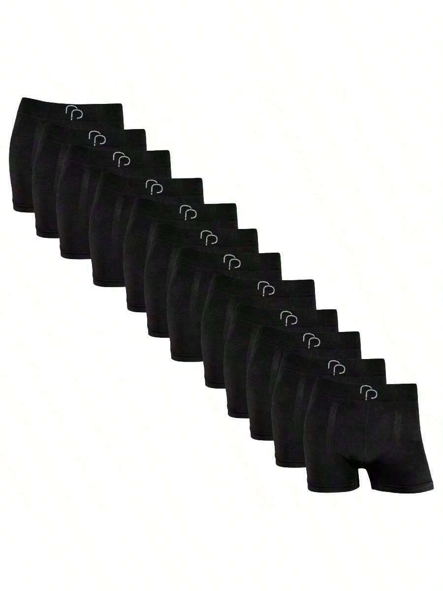 Rafa Parize Kit 12 Men's Boxer Briefs RP Original Adult Premium - Black - View 1