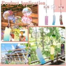 1pc Japanese Style Handmade Glass Wind Chimes In Pink Cherry, Red, Blue, Suitable As Birthday Gift And Home Decor