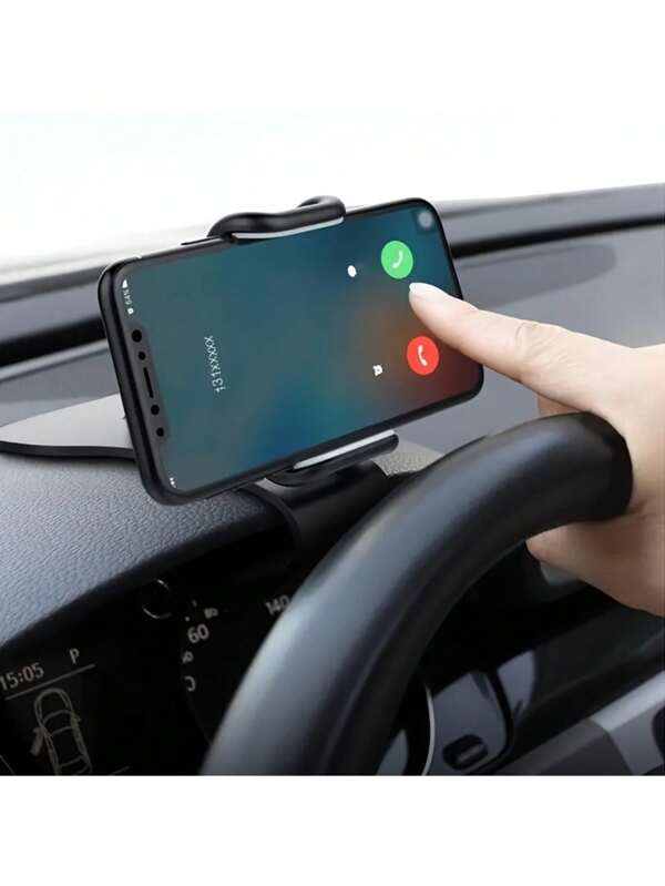 1pc Universal Car Phone Holder, Dashboard Mounted, Easy-To-Use Non-Slip Holder, Car Navigation Phone Holder, HUD Card Clip, Rotatable Instrument Panel Mounting Bracket Compatible With IPhone, Android Phone, Gift For Birthday, Family, Friends Car Accessories