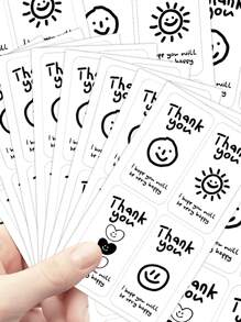 100pcs Thank You Stickers, Cute "Thank You" Gift Box Sealing Stickers, Party Gift Label Stickers