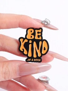1pc Funny English Metal Badge, Backpack Lapel Shirt Hat Pin, Gift For Friends, Suitable For Men Daily Wear Pin For Clothes Bag Charm School