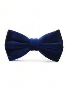 1 pieza Corbatín de hombre de poliéster sólido de terciopelo de alta gama, para boda, fiesta, banquete, atuendo formal, otoño/invierno