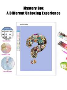 2pcs Blind Box Diamond Painting Mystery Box Rhinestone Picture 5D DIY Diamond Embroidery Mosaic Cross Stitch Handmade Gifts,Pattern Random Diamond Painting,Comes With A Set Of Tools