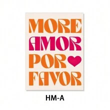 1pc,Pink"More Amor Por Favor " Wall Art,Vibrant And Fashionable Love Decor Room,College Pre-College Students Style Aesthetic,Vintage Poster Canvas Print, Minimalism Canvas Painting, Suitable For Home Decoration, Bar Cart,Cafe, Patio,Club, Music Room,Birthday Gift,Living Room, Bedroom, Living Room, Home Office, Kitchen,Bathroom Decoration, The Perfect Gift For Your Friends,Wall Decoration Gift 20*28 Inch, Unframed