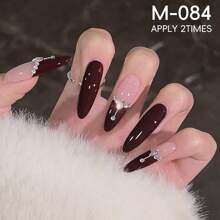 XEIJAYI 2 pezzi 15ml Smalto gel per unghie rosso vino e rosso biancospino, senza formaldeide, per manicure fai-da-te e da salone, adatto per unghie di Capodanno - Multicolore - Visualizzare 5