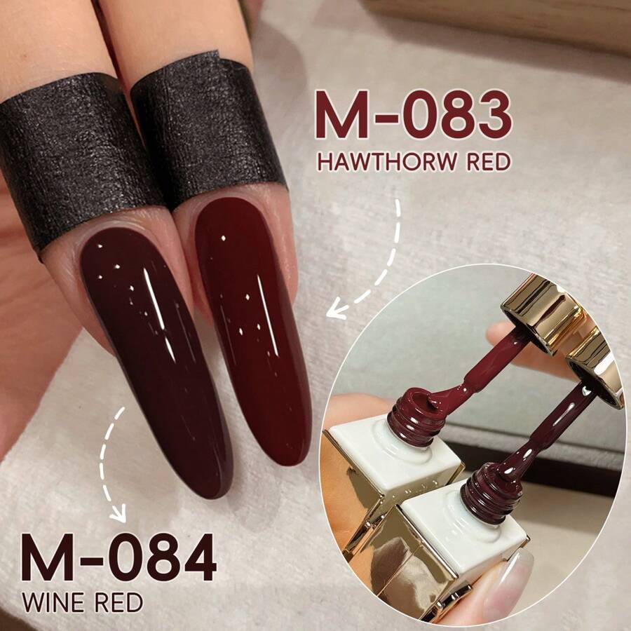 XEIJAYI 2 pezzi 15ml Smalto gel per unghie rosso vino e rosso biancospino, senza formaldeide, per manicure fai-da-te e da salone, adatto per unghie di Capodanno