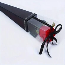 10 件情人节 PVC 折叠花束包装盒、鲜花礼盒、DIY 花卉工艺材料、玫瑰单茎盒、小型商务用品、独特礼品、精美物品、花卉装饰配件、母亲节单茎盒 - 彩色 - 查看 10