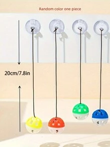 4pcs (Random Color) Interactive Cat Toys: Lizard Bell Ball With Suction Cup & String - Keep Your Cat Entertained! Random Suction Cup Color - Multicolor - View 4
