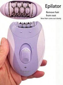 Kemei Épilateur KM-6037 pour femme - Épilation indolore des poils à la racine. Rasoir pour la ligne du maillot, les zones intimes et le visage. Massage anti-rides pour le cou. Limeuse électrique pour les pieds. Ensemble multifonction de 4 en 1 pour les soins personnels des femmes