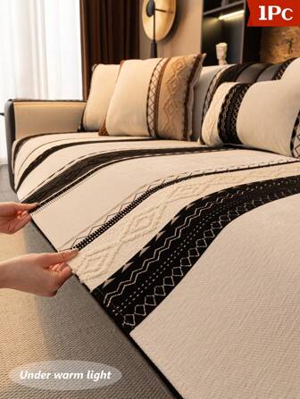 1 件豪华雪尼尔沙发套，四季宠物友好型沙发保护套，高端质感