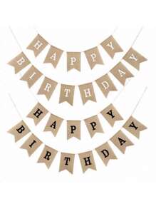 1 Set Banderines con cordel de estilo cumpleaños FELIZ CUMPLEAÑOS Decoración de fiesta colorida con banderas con letra de cola de milano para escenario de cumpleaños - Multicolor - Ver 8