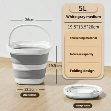 1 pieza, Cubo plegable, Cubo portátil, Cubo plegable para lavar el coche, Para la limpieza del hogar, Campamento al aire libre, Cubo portátil para pesca y viajes, Cubo para lavar el coche, Multiusos, Esencial para autocaravana, Ahorra espacio, Suministros de limpieza, Pequeña herramienta para el hogar