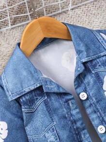 3 件套女童户外休闲夹克、简约细肩带上衣和时尚裙子 3 件套，春夏 - 彩色 - 查看 3