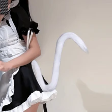 1pc Japanese Lolita Style Animal Polyester Fiber Cat Tail Cosplay Accessory, Long Fur Cat Tail Decor, Suitable For All Seasons - Multicolor - View 5