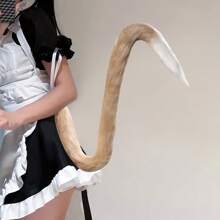 1pc Japanese Lolita Style Animal Polyester Fiber Cat Tail Cosplay Accessory, Long Fur Cat Tail Decor, Suitable For All Seasons - Multicolor - View 7