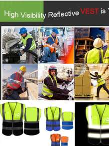 Reflective Vest High Visibility Blank XXXL Motorcycle Jacket Vest Fluorescent Signal For Men Woman