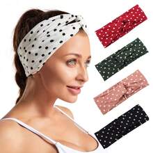Set Of 5 Elastic Bandanas, Floral Print, Polyester And Elastane, White/Black, 26.5 X 8.4 Cm