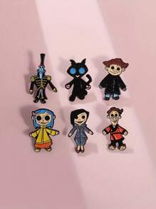 1pc Colorful Enamel Cartoon Doll Brooch, Pin And Badge, Suitable As Halloween Gift, Backpack Decoration And Accessory - Multicolor - View 1