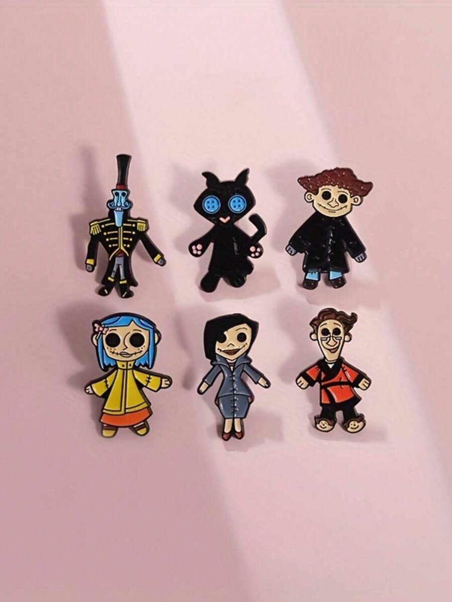 1pc Colorful Enamel Cartoon Doll Brooch, Pin And Badge, Suitable As Halloween Gift, Backpack Decoration And Accessory - Multicolor - View 1