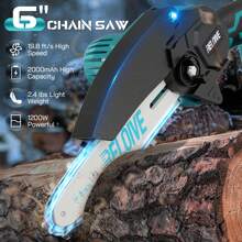 RELOIVE RELOIVE 6 In Mini Chainsaw With 2PCS 2.0 Ah Batteries 3 Chains,Cordless Small Handheld Chain Saw For Wood Cutting Tree Trimming - trái cam - Xem 1