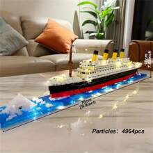 3,806pcs Cruise Ship Shaped Building Block Challenge Set - Educational Toy, Suitable For Boys & Girls, Improve Hand-Eye Coordination, Multi-Color ABS Material, Birthday Gift