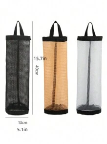 1 件壁挂式悬挂储物袋、垃圾袋架、厨房塑料袋收纳袋、悬挂式购物袋、储物袋 - 彩色 - 查看 5