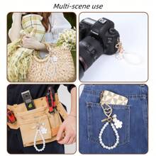1pc Faux Pearl Key Chain, Love Car Key Chain, Backpack Pendant, Flower Girl Purse Accessories Jewelry,Piggy Milk Tea Creative Cartoon Keychain, Multi-Purpose Decoration For Car, Backpack Or Bag, Fashionable Gift For Christmas,For Jewelry Making Crocheting Crafts Arts Backpack Decor,Luxury Handbag Accessory,Valentine's Day,Fashion Jewelry Accessories,Couples Birthday & Holiday Gifts,Suitable For Bag Charm Car Keys