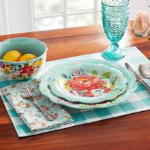 Sweet Romance Blossom 12-Piece Dinnerware Set - Màu xanh lam - Xem 3