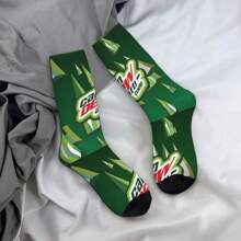 1 par de calcetines con actitud de rocio para hombres, calcetín tripulación con estampado de patrones sin costuras de Harajuku happy hip hop como regalo novedoso