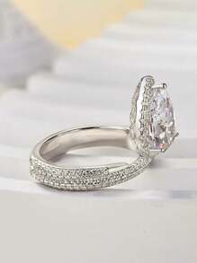 1 件经典方晶锆石戒指，适合女士婚礼订婚派对珠宝情人节礼物、妈妈、母亲、母亲节、礼物 - 1# - 查看 9