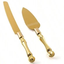 2 Pcs Wedding Cake Cutting Set, Stainless Steel And Acrylic Faux Crystal Handle, Cake Knife And Spade Set For Wedding, Birthday, Party, Anniversary - Multicolor - View 12