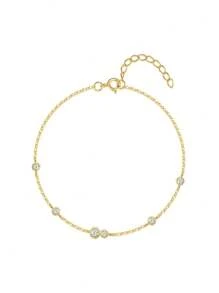 1Pc Heart & Clover 925 Sterling Silver Stackable Hand Chain Bracelet For Women | Romantic Dainty Adjustable Chain For Valentine's Day, Anniversary, Wedding | Fine Jewelry Gift Box