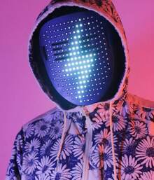 Led Mask With Gesture Sensing,Halloween Costumes For Men Women Costume Cosplay Party - Black - View 3