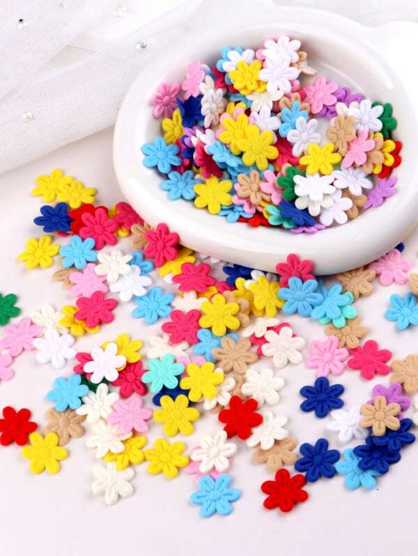100pcs Multi-Color Mini Flower Confetti, Colorful Paper Confetti Tabletop Decorations For Party