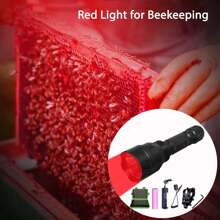 High Power 350 Yards Flashlight With Remote Control Switch - Green,Red, White Light For Night Hunting, Fishing, Camping, And Beekeeping, Rechargeable Battery And Carry Box Included,Mens Gift